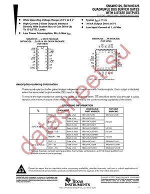 SN74HC125NE4 datasheet  